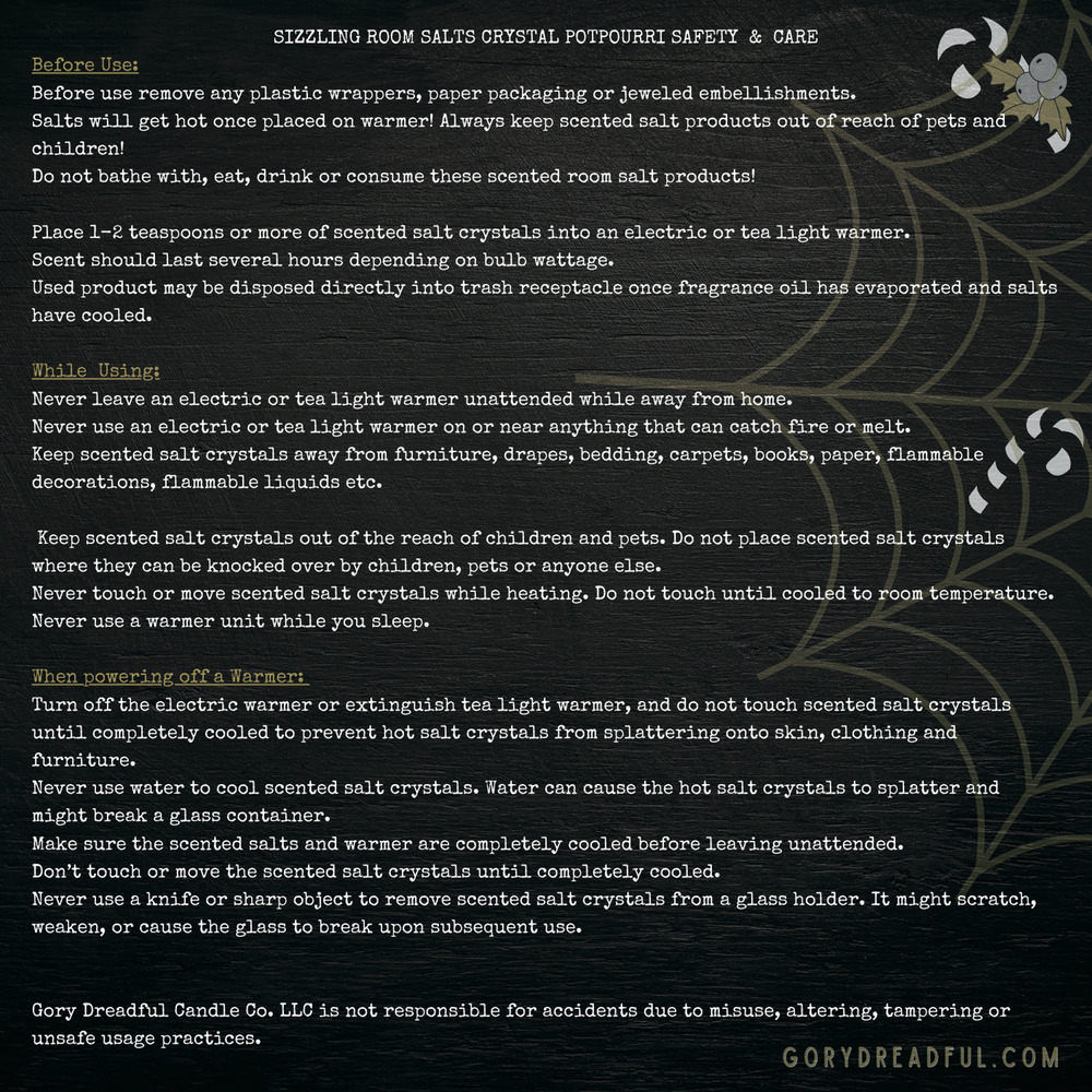 Ginger Ghoul Sizzling Room Salt Crystal Potpourri: Ginger Amber Oatmilk Scent - Picture 9 of 9